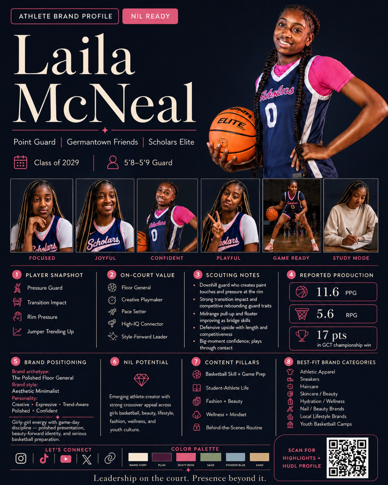 Laila McNeal Athlete Brand Profile — full one-pager